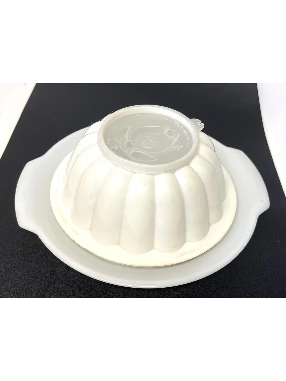 Vintage Tupperware Jel-N-Serve Jello Mold Set With Top Lid & Bottom Tray TULIP